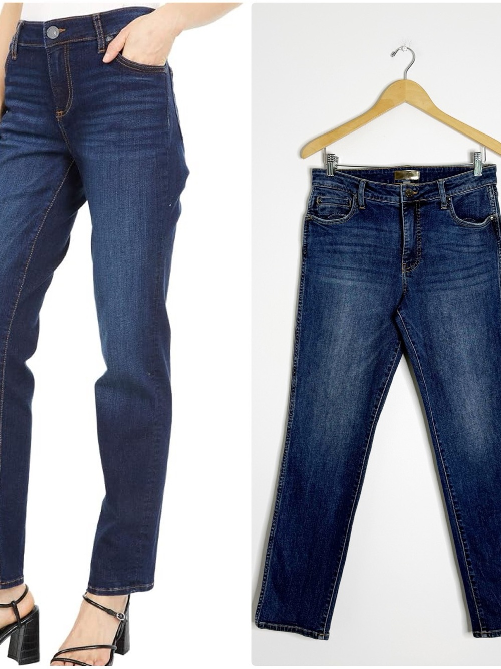 KUT From the Kloth Catherine High Rise Boyfriend Jeans Size 6 Dark Wash